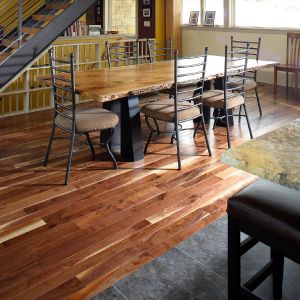 Contemporary Sandstone with Walnut Floor